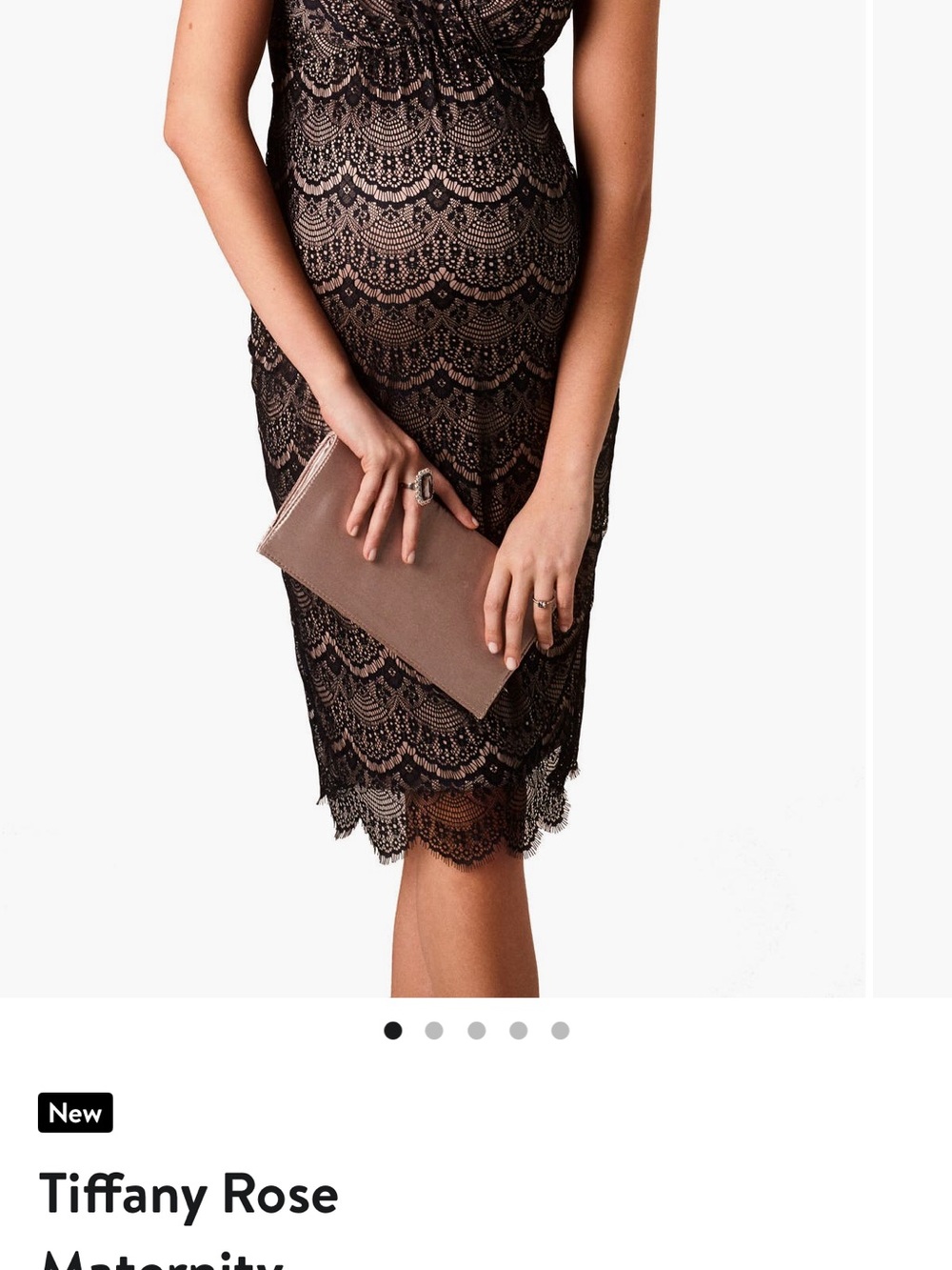 Tiffany Rose Black Lace Midi Maternity Dress